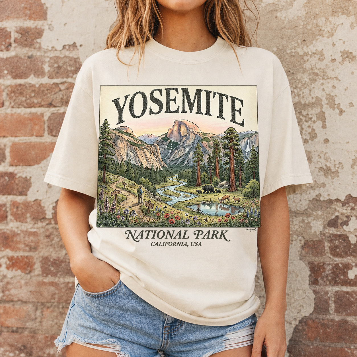 Yosemite National Park Vintage 90s Graphic T-Shirt product view 2
