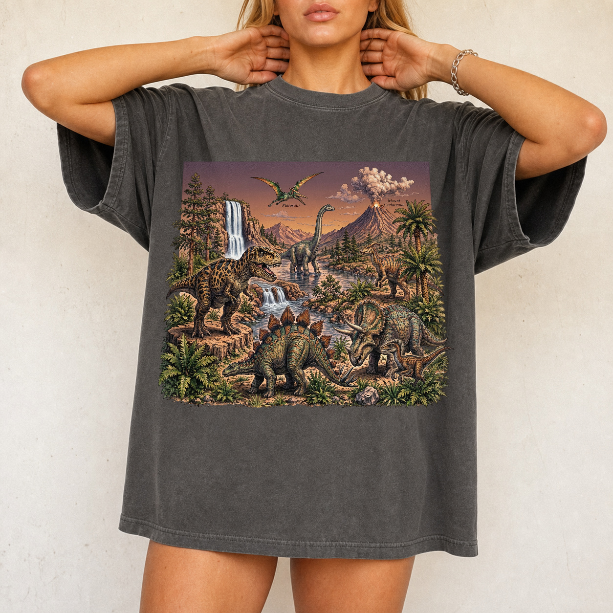 Vintage Dinosaur Landscape Graphic Tee product view 2