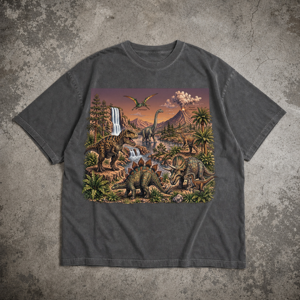 Vintage Dinosaur Landscape Graphic Tee product view 3
