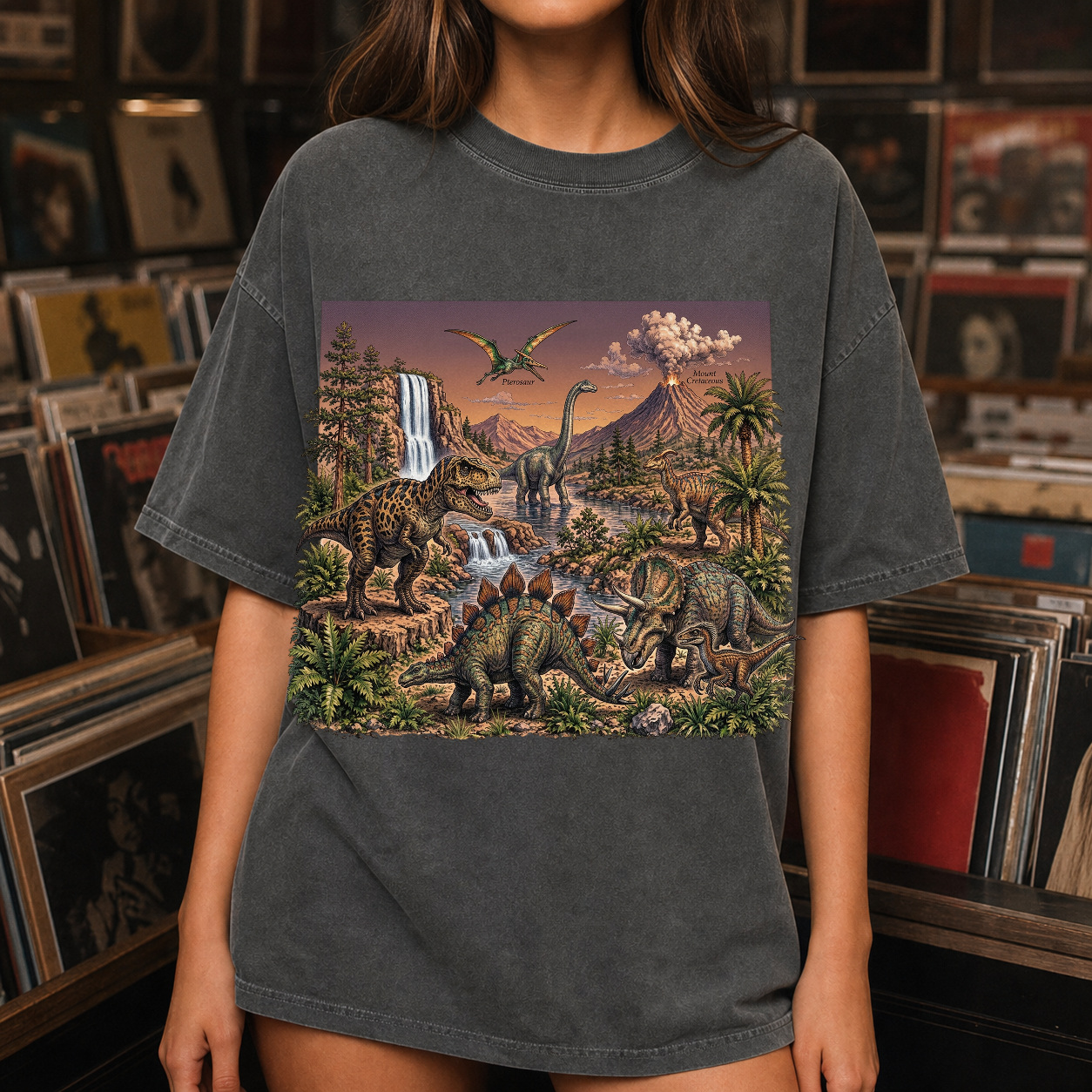 Vintage Dinosaur Landscape Graphic Tee product view 4