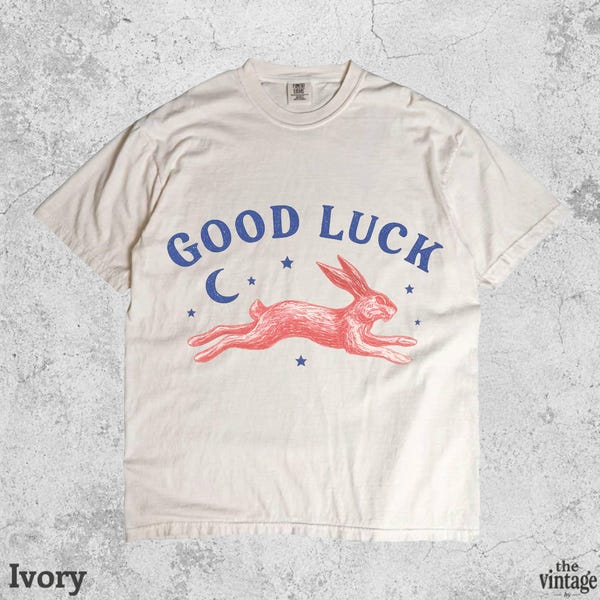Good Luck Rabbit Shirt vintage graphic tee by TheVintageBy