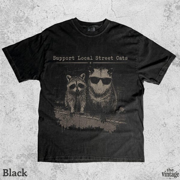 Retro Support Local Street Cats Shirt vintage graphic tee by TheVintageBy