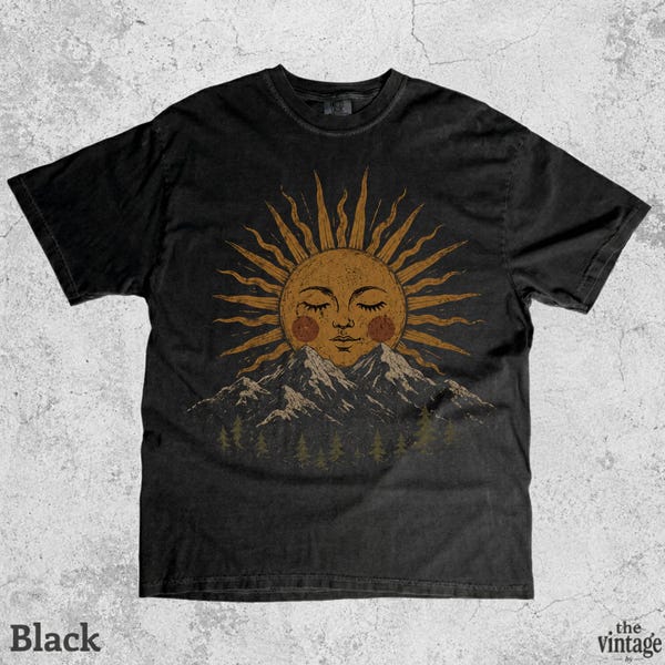 Vintage Boho Sun Graphic Tee vintage graphic tee by TheVintageBy