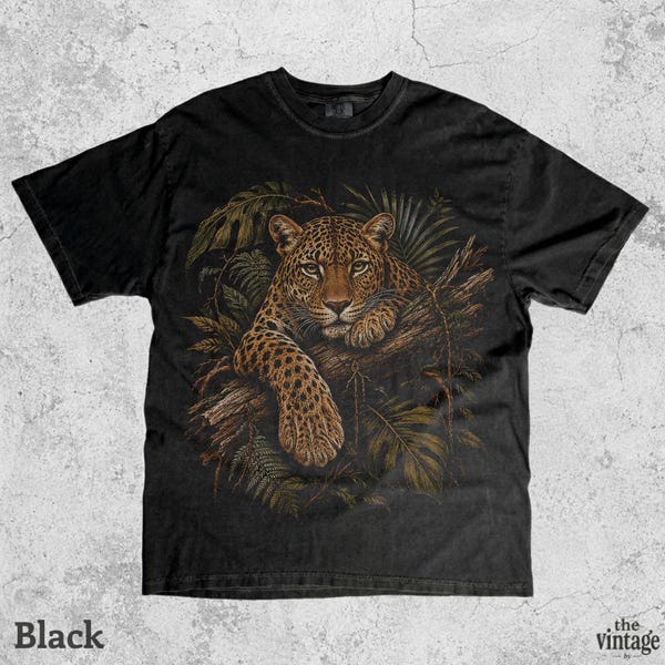 Vintage Jungle Leopard Graphic Tee vintage graphic tee by TheVintageBy