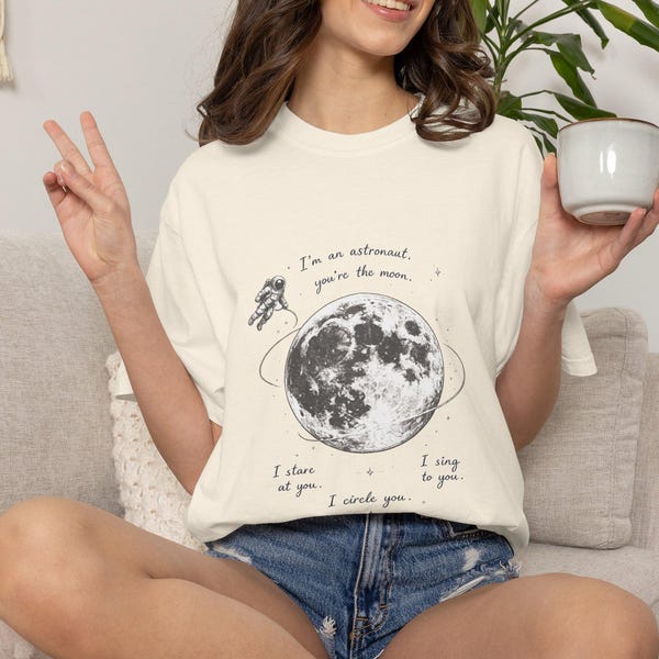Vintage Retro Astronaut Moon Comfort Colors Shirt vintage graphic tee by TheVintageBy