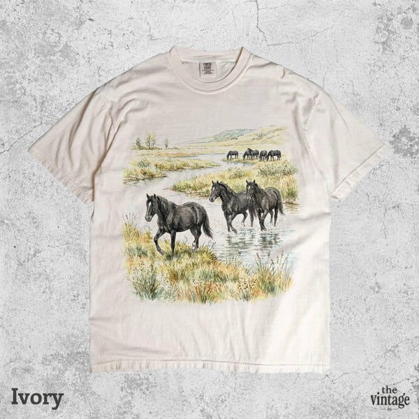 Wild Horses River Vintage Shirt vintage graphic tee by TheVintageBy